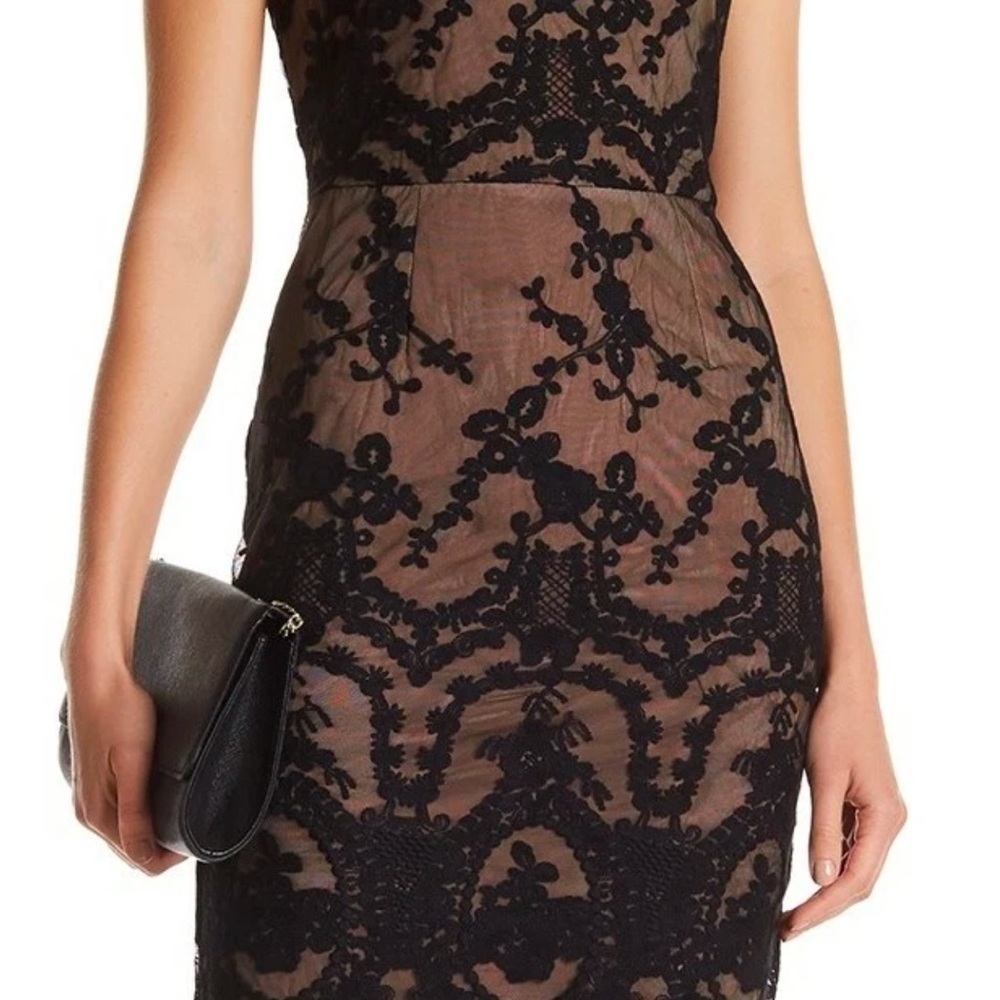 Cynthia Steffe Black Lace Midi Dress 6
